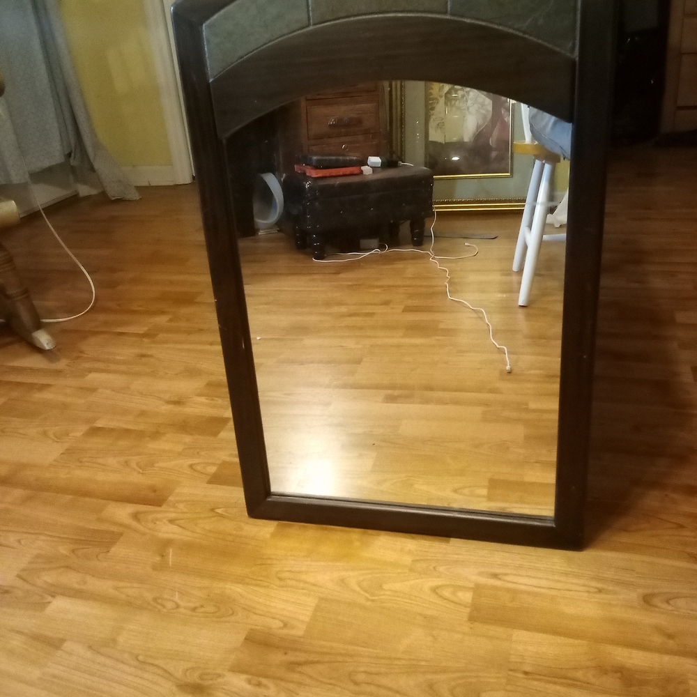 Brazilian Vintage Arched Top Elegant Brown Wall Mirror